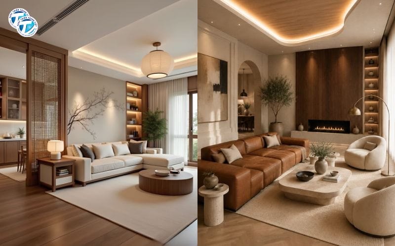 Các mẫu bộ sofa tân cổ điển dạng góc L cho không gian rộng rãi